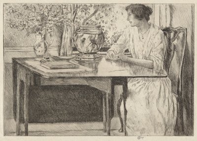 Colonial Table, Cos Cob, 1915 av Childe Hassam