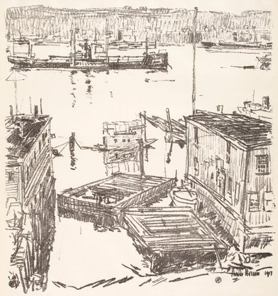 North River av Childe Hassam