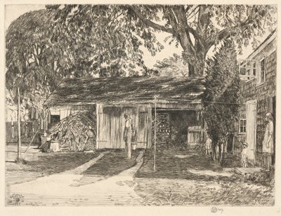 Old Woodshed, Easthampton, 1929 av Childe Hassam