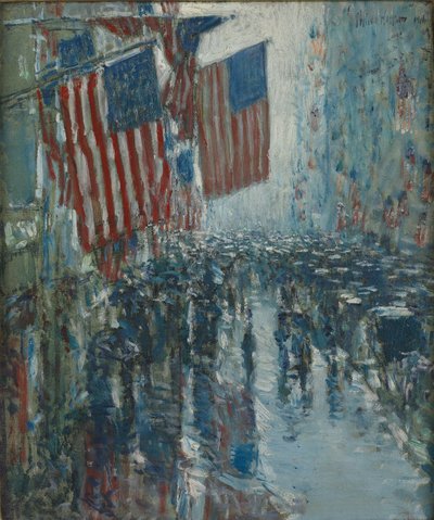 Regnig dag, Fifth Avenue av Childe Hassam