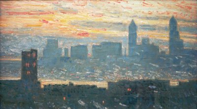 Solnedgång på Manhattan av Childe Hassam