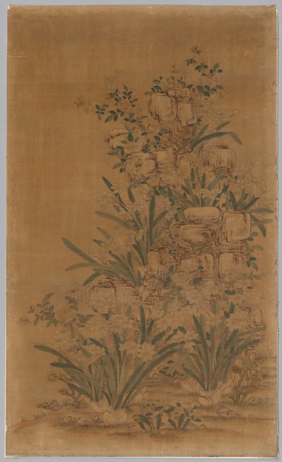 Kesi Panel: Rocks and Narcissus av China, Qing dynasty