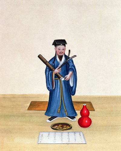 En taoist i Kina, ca 1785 (wc på papper) av Chinese School