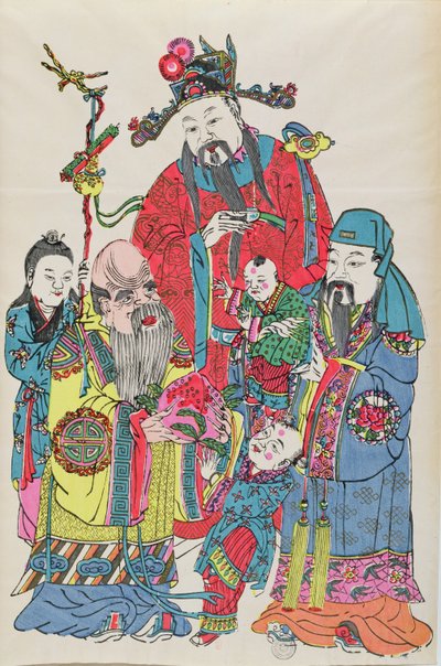 En familj som omger Gud av livslängd, slutet av artonhundratalet av Chinese School