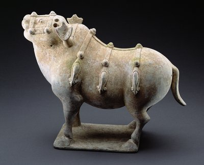 Tjur, krigande stater, 1027-220 f.Kr. (lergods) av Chinese School