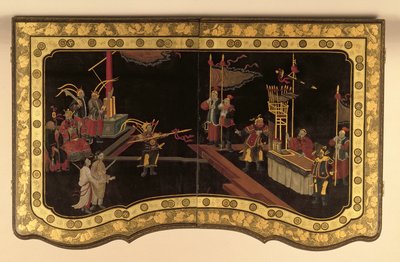 Chinese Export Sminkbordsskiva c.1780 (svart lack) (se även 220144) av Chinese School