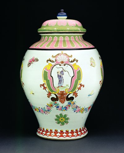 Cistern målad med design av Cornelis Pronk (1691-1759) c.1730 (porslin) (se 206565 för handfat) av Chinese School