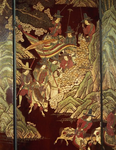Coromandel skärm, c.1700 av Chinese School