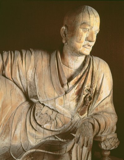Figur av en lohan, Yuan-dynastin (1260-1368) (trä) av Chinese School