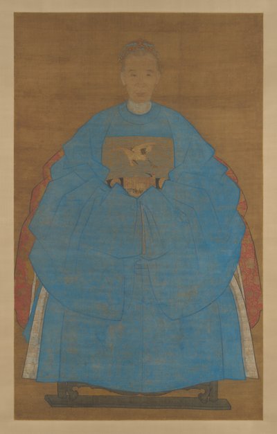 Porträtt av en gammal dam av Chinese School