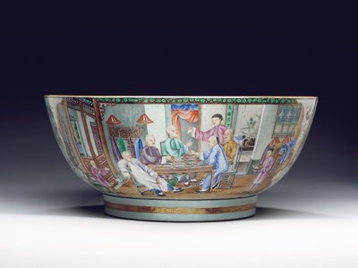 Sällsynt och massiv punchbowl, c.1775 av Chinese School
