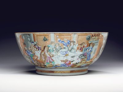 Sällsynt och massiv punchbowl, c.1775 av Chinese School
