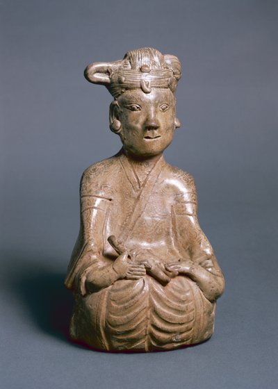 Sittande figur, Western Jin, 265-316 (gröngods) av Chinese School