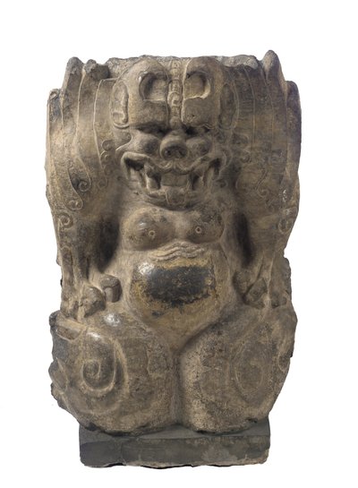 Hukande skyddsdemon, Hebei-provinsen, divisionsperiod, 550-577 (mörk kalksten) av Chinese School