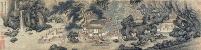 The Hall of Parents Ease, Ming eller Qing Dynasty, möjligen 1600-talet (bläck och färg på papper) av Chinese School