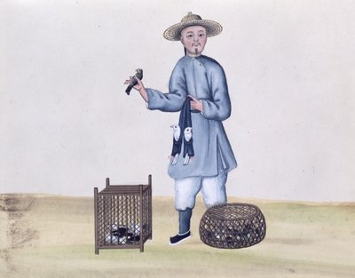 The Pigeon Seller, från en bok om Pekings gatuanrop, ca 1785 (wc och gouache på papper) av Chinese School