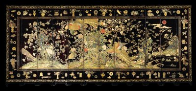 Tolvpanelsskärm med fenixar, sent 1700-tal av Chinese School
