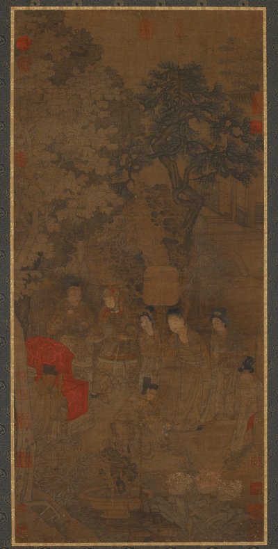 Xin Pi Tugging the Emperors Robe, Yuan eller tidiga Ming-dynastin av Chinese School