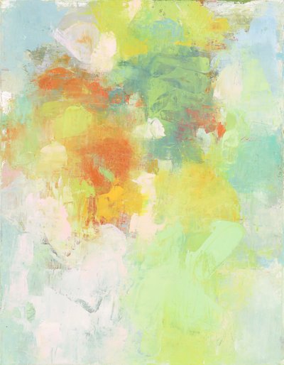 Abstrakt komposition, Organic/Garden series I, 2022 (olja på linneduk) av Ching Fun Tso