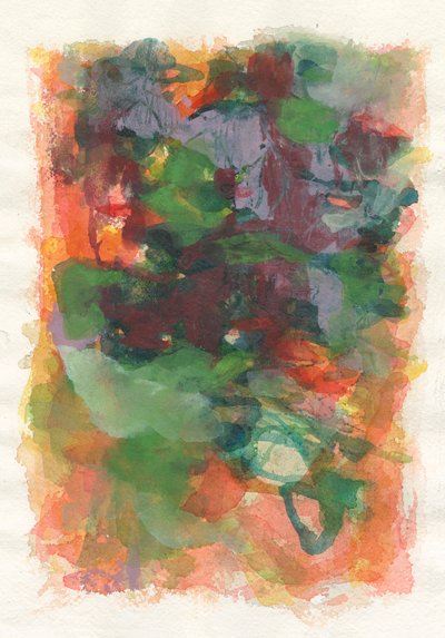 Abstrakt komposition, Play series, 2021 (akvarell, gouache  kol på akvarellpapper) av Ching Fun Tso