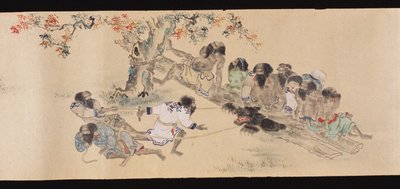 Ainu under björnjakt, 1800-1829. av Chishima
