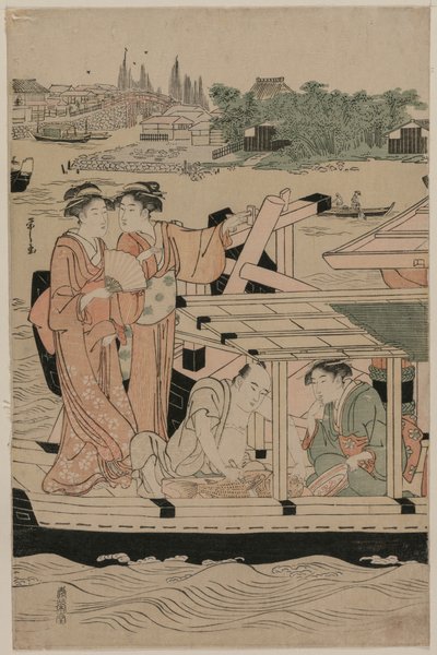 Båtfest på Sumidafloden, sent 1780-tal. av Chobunsai Eishi