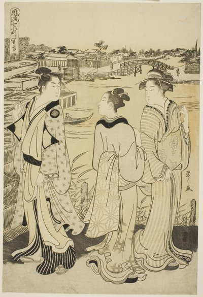 Ono no Komachi at Seki Temple, from the series The Fashionable Seven Komachi (Furyu nana Komachi), c.1788 (colour woodblock print; oban) av Chobunsai Eishi