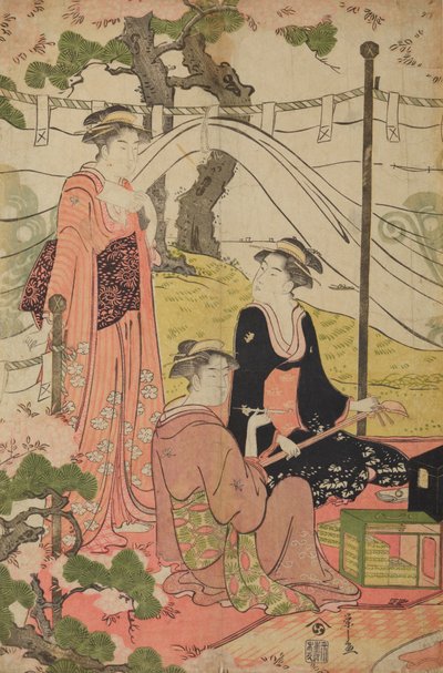 Picknick vid vattnet av Chobunsai Eishi
