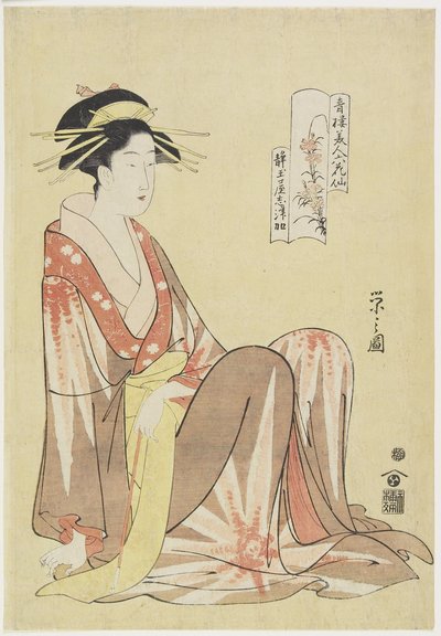 Tyst f Shizutamaya Hosho, ca. 1794-1795 av Chobunsai Eishi