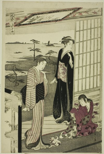 Suma, från serien "A Fashionable Parody of the Tale of Genji (Furyu yatsushi Genji)" av Chobunsai Eishi