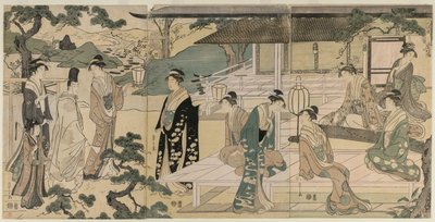 The Matsukaze Chapter of the Tale of Genji (från serien The Tale of Genji in Elegant Modern Dress) av Chobunsai Eishi