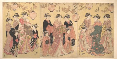 Yoshiwara-paraden på hösten av Chobunsai Eishi