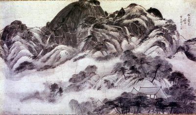 Art coreen: Mount Inwang. Tryck av Chong Son (1676-1759). 1700-talet. Jai Hyang John Collection av Chong Son