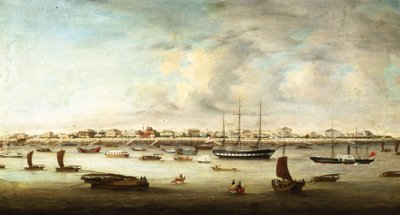Kinesiska fiskefartyg, Shanghai, ca 1857 av Chow Qua