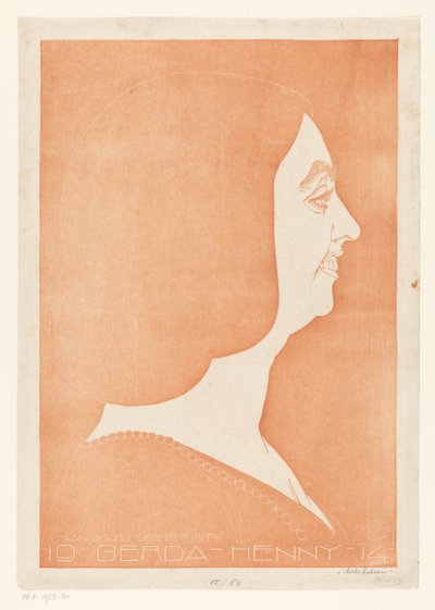 Porträtt av Gerda Henny av Chris Lebeau (signed by artist)