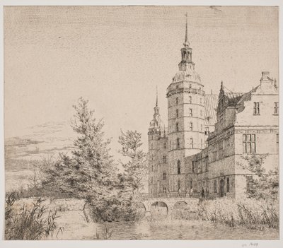 Frederiksborgs slott. Fest på Møntbroen av Christen Købke
