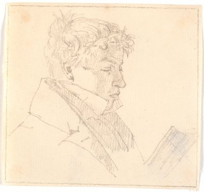 Läsande ung man, konstnärens äldste bror, pastor Carl Adolf Købke (1804-1840) ? av Christen Købke