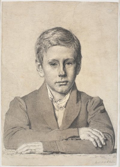 Porträtt av vedhuggaren Henrik Clausen (1825-1904) som barn av Christen Købke