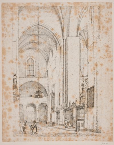 Utsikt över det inre av det norra tvärskeppet av Århus domkyrka av Christen Købke