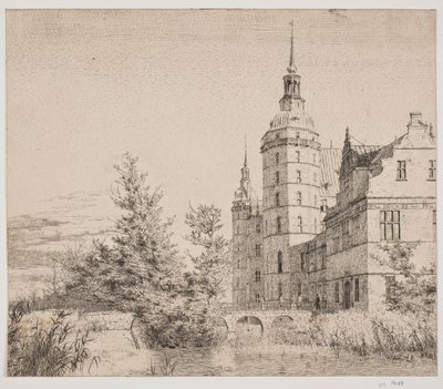 Frederiksborgs slott. Fest på Møntbroen av Christen Købke
