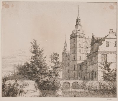 Frederiksborgs slott. Fest på Møntbroen av Christen Købke