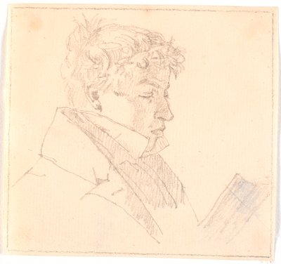 Läsande ung man, konstnärens äldste bror, pastor Carl Adolf Købke (1804-1840) ? av Christen Købke