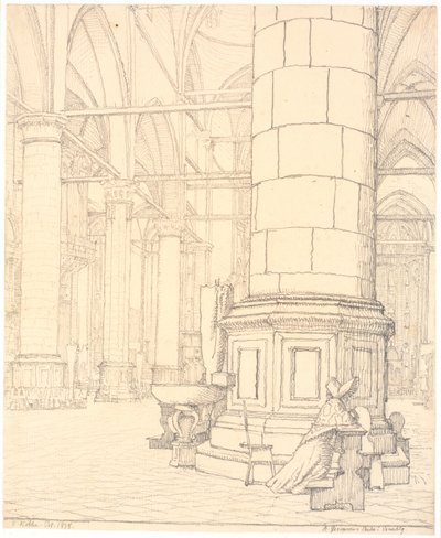Del från det inre av Ss. Giovanni e Paolo i Venedig av Christen Købke