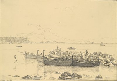 Neapelbukten med Vesuvius i bakgrunden av Christen Købke