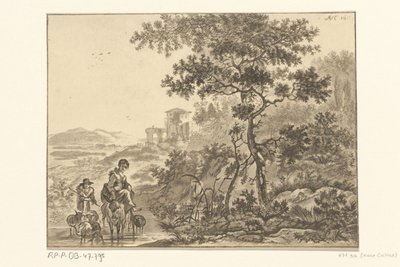 Italienskt landskap med en herde av Christiaan Josi