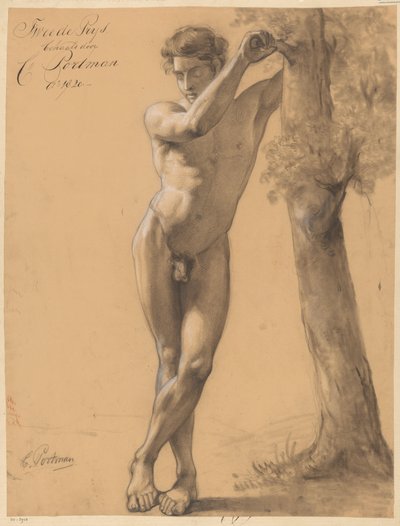 Stående manlig naken, sedd framifrån (2:a pris 1820) av Christiaan Julius Lodewijk Portman
