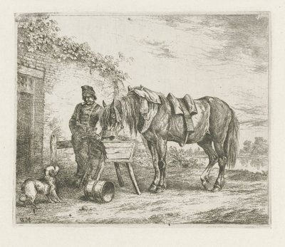 Häst vid en matare av Christiaan Wilhelmus Moorrees