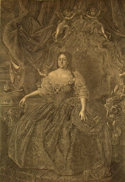 Porträtt av kejsarinnan Anna Ioannovna 1693-1740, 1740-talet av Christian Albrecht Wortmann
