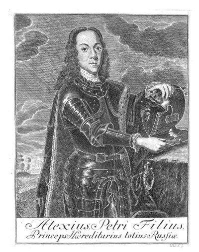 Porträtt av Tsarevich Alexei Petrovich av Ryssland 1690-1718, ca 1730 av Christian Albrecht Wortmann