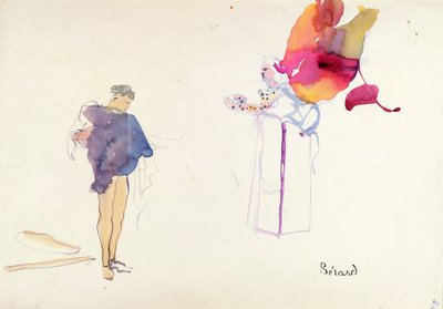 Kostymdesign för "La Machine Infernale", av Jean Cocteau (1889-1963), producerad av Louis Jouvet (1887-1951) på teatern, Comedie des Champs Elysees av Christian Bérard